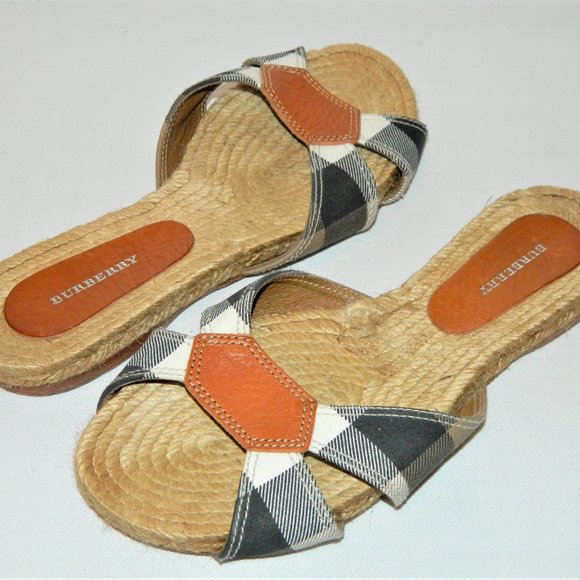 Burberry Nova Check Espadrille Slides - Picture 1 of 8